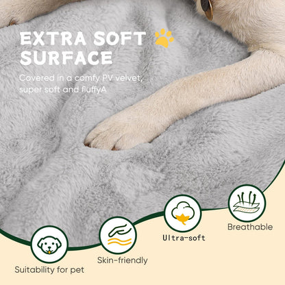 ZENGAOOU Dog Crate Bed Washable, Plush Anti-Slip Kennel Pad Bed