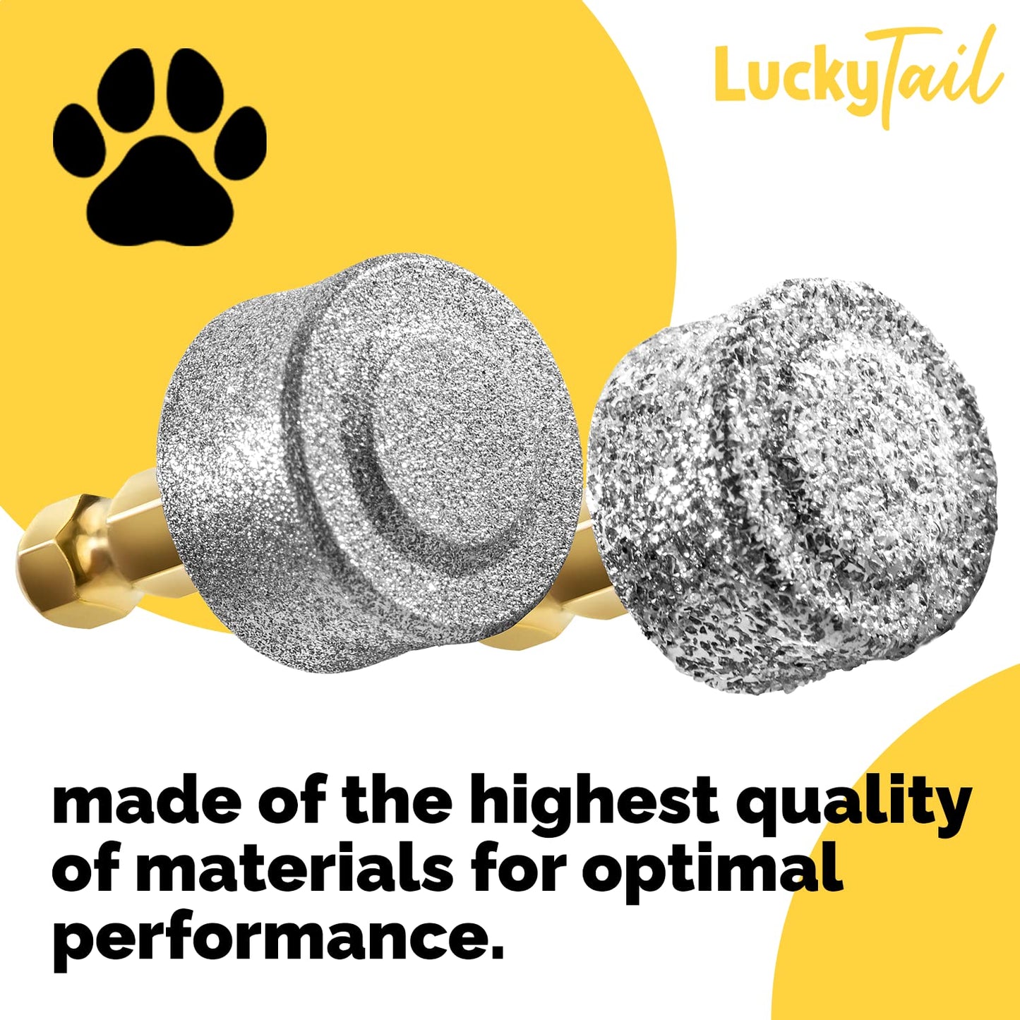 LUCKY TAIL Dog Nail Grinder Hard Soft Replacement Heads Tool
