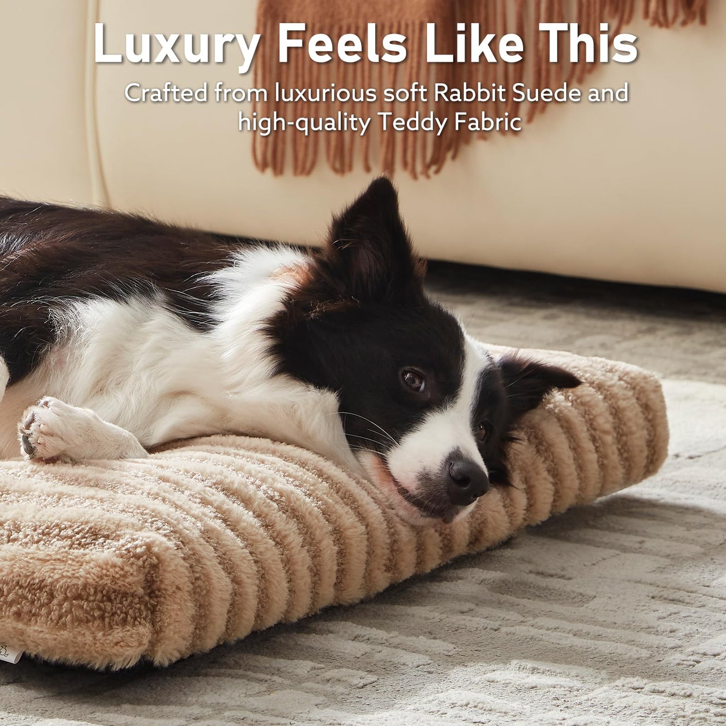 FURTIME Washable Small Dog Bed, Deluxe Dog Crate Beds Comfy Crate
