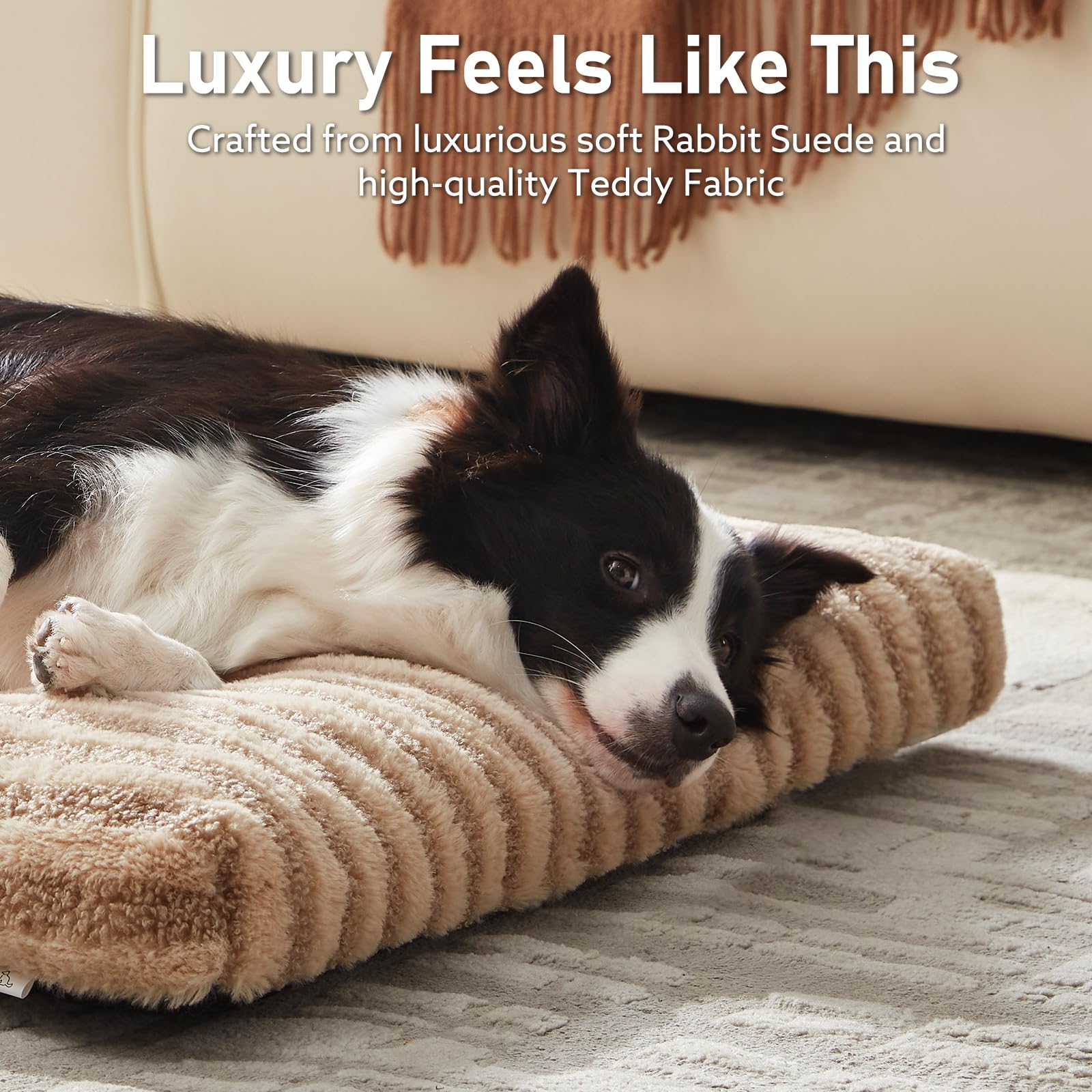 FURTIME Washable Small Dog Bed, Deluxe Dog Crate Beds Comfy Crate