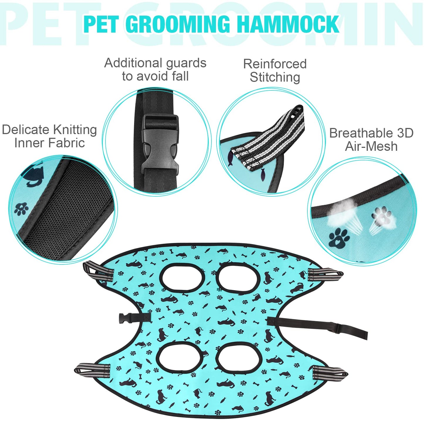 ATESON Dog Grooming Hammock Pet Harness for Grooming, Dog Sling
