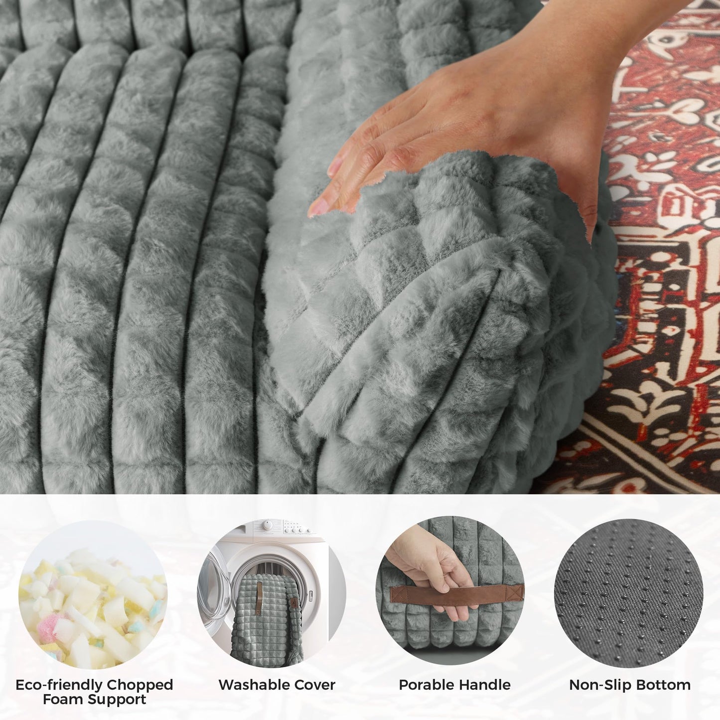 blunique Cute Cat Couch Bed Supportive Fluffy Pet Sofa with Faux Bed