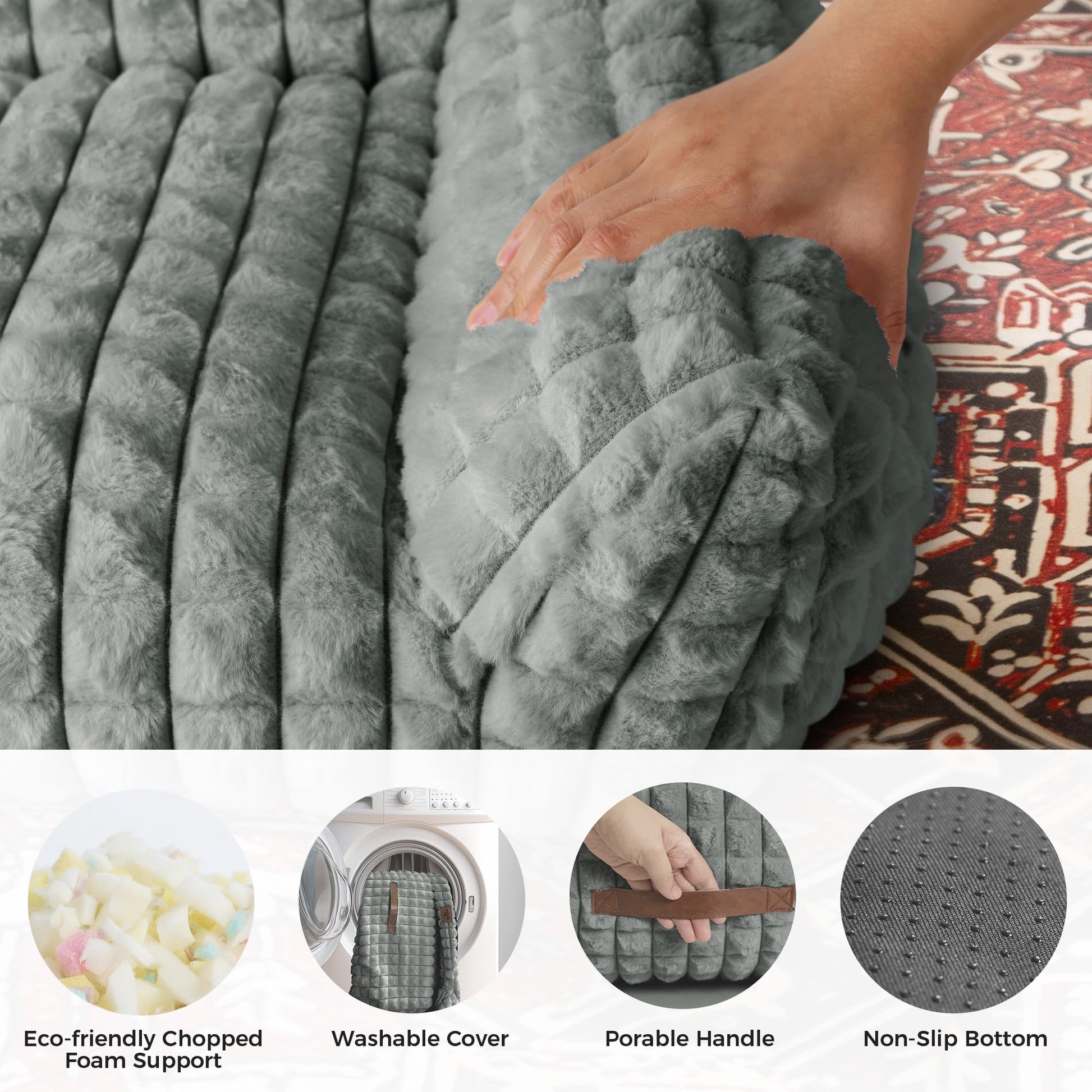 blunique Cute Cat Couch Bed Supportive Fluffy Pet Sofa with Faux Bed