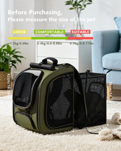 Pecute Cat Backpack Carrier Expandable, Large Space Cat Bubble Carrier