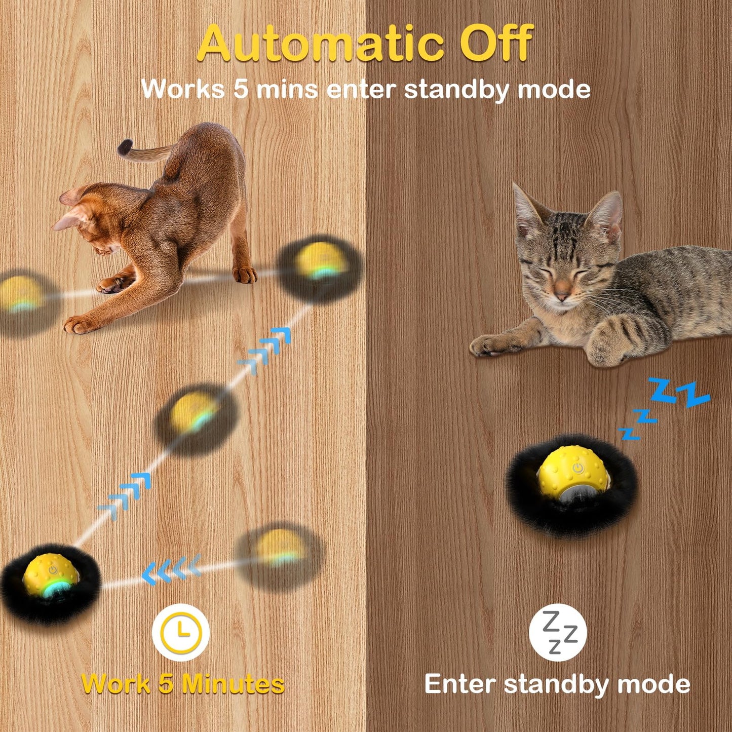 Muhhiba Interactive Cat Toys for Indoor Cats, Electric Cat Ball Ball