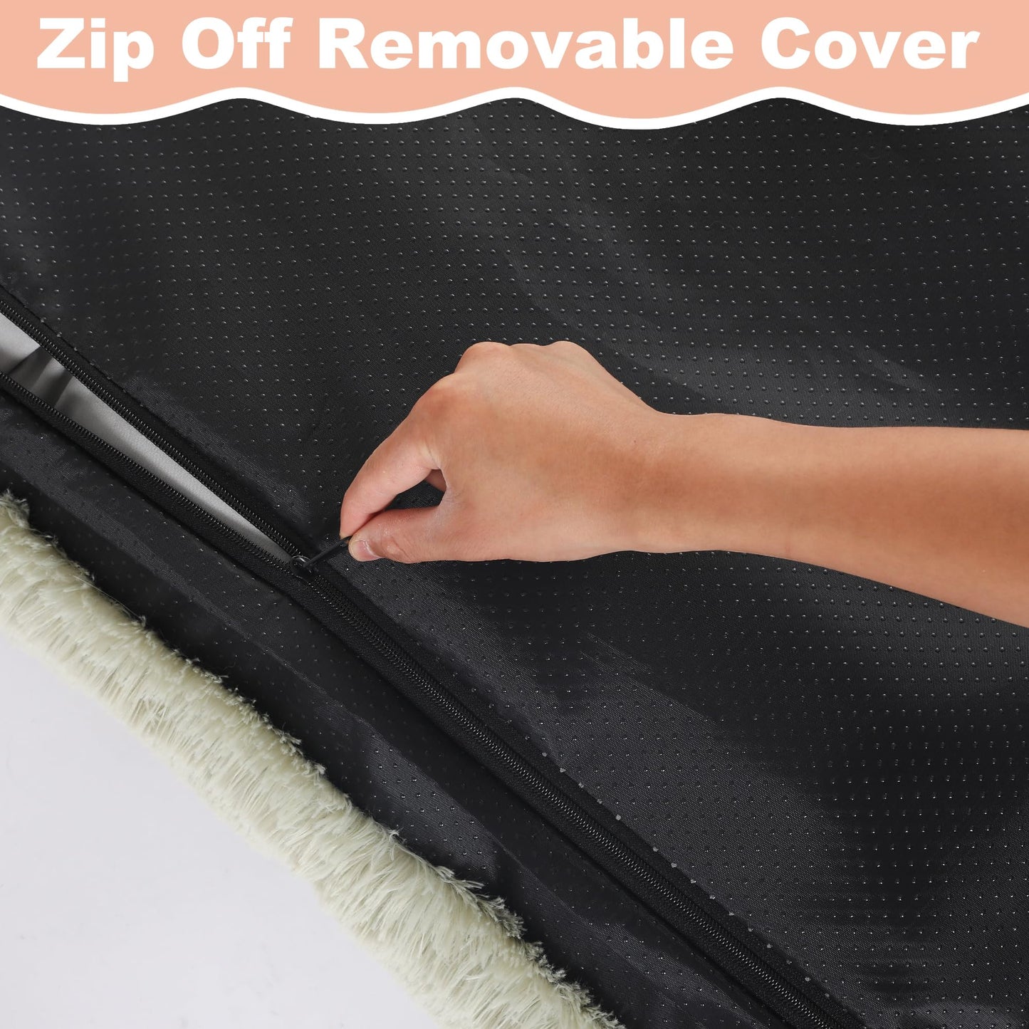 Bedfolks Plush Waterproof Dog Crate Pad, Removable Cover,Faux Crate