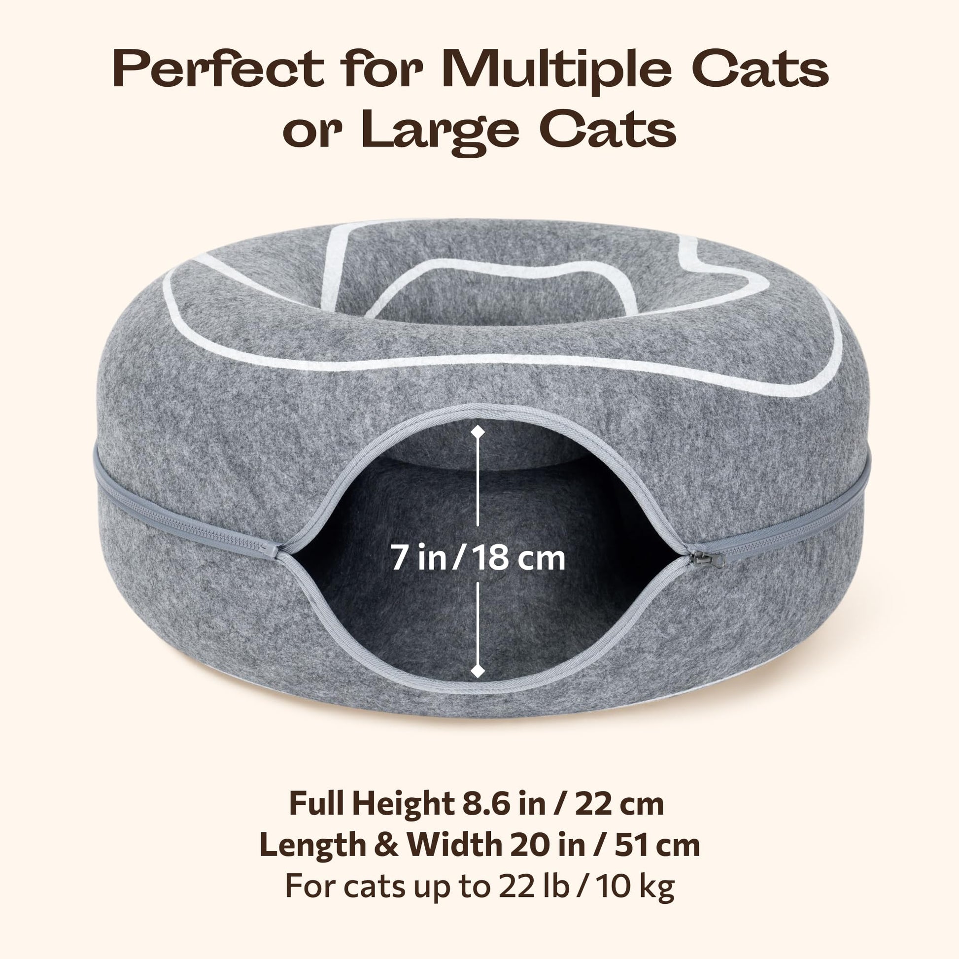 Peekaboo Cat Cave Donut Cat Tunnel Bed for Indoor Cats Cute Bed