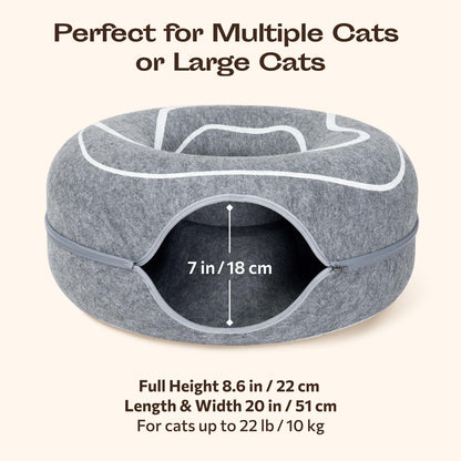 Peekaboo Cat Cave Donut Cat Tunnel Bed for Indoor Cats Cute Bed
