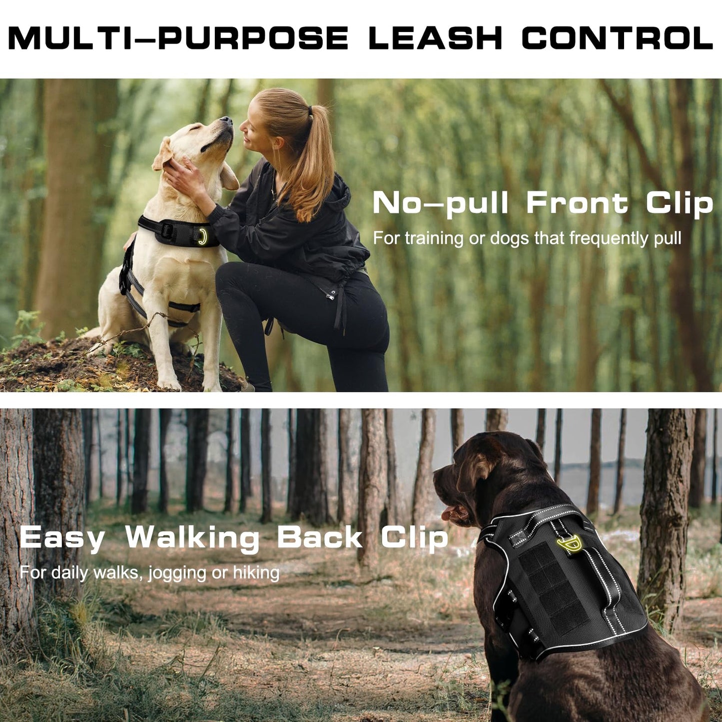 Small Dog Harness, Heavy Duty Tactical No Pull Dog Harness, No Harness