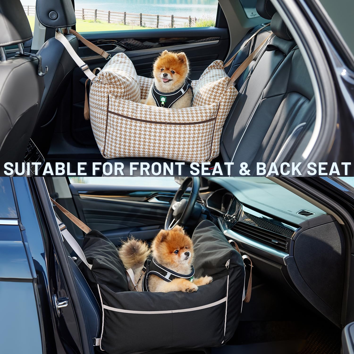 ZOMISIA Dog Car Seat for Small Dogs Waterproof Pet Booster Seat