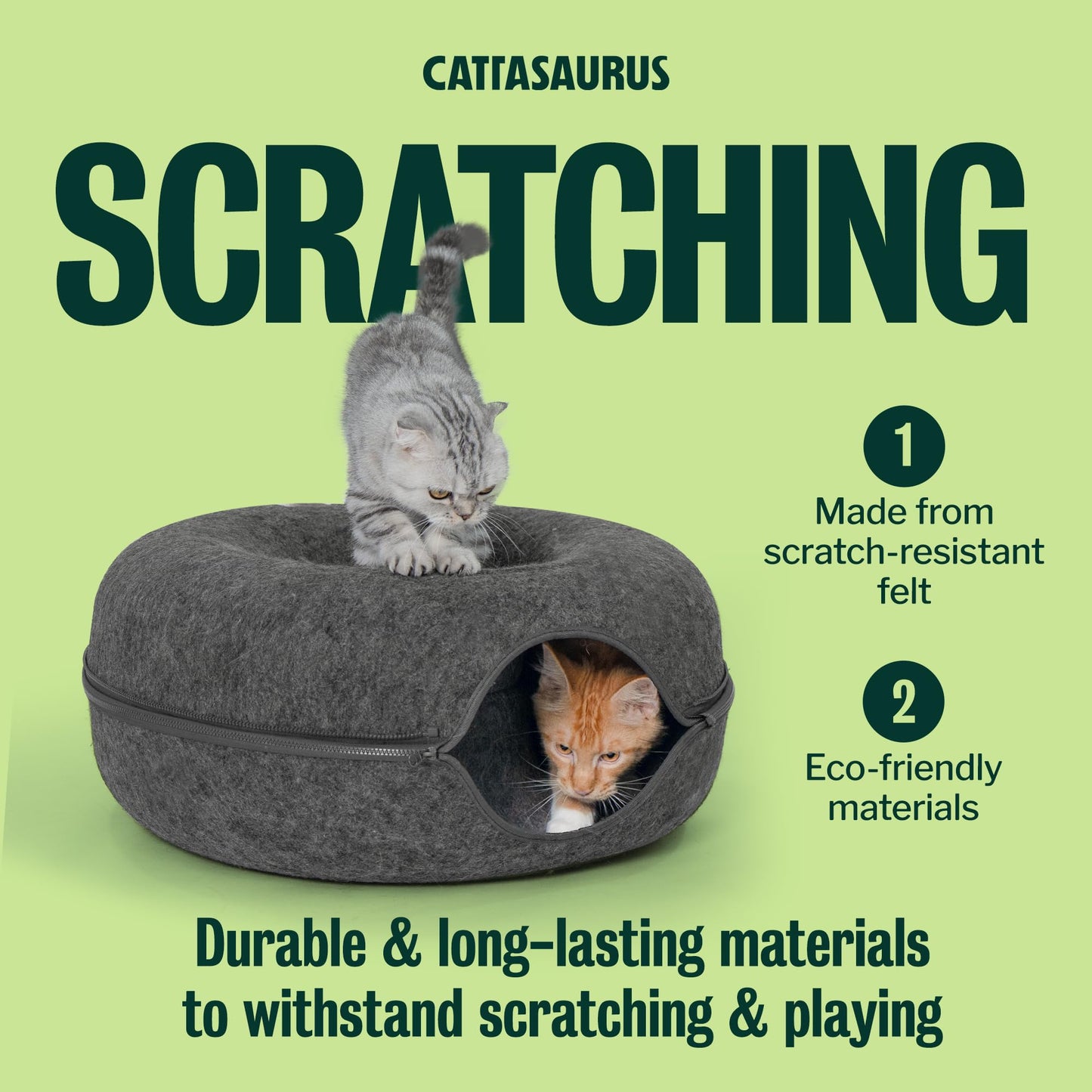 Cattasaurus Peekaboo Cat Cave Donut for Multiple Large Cats up to Bed