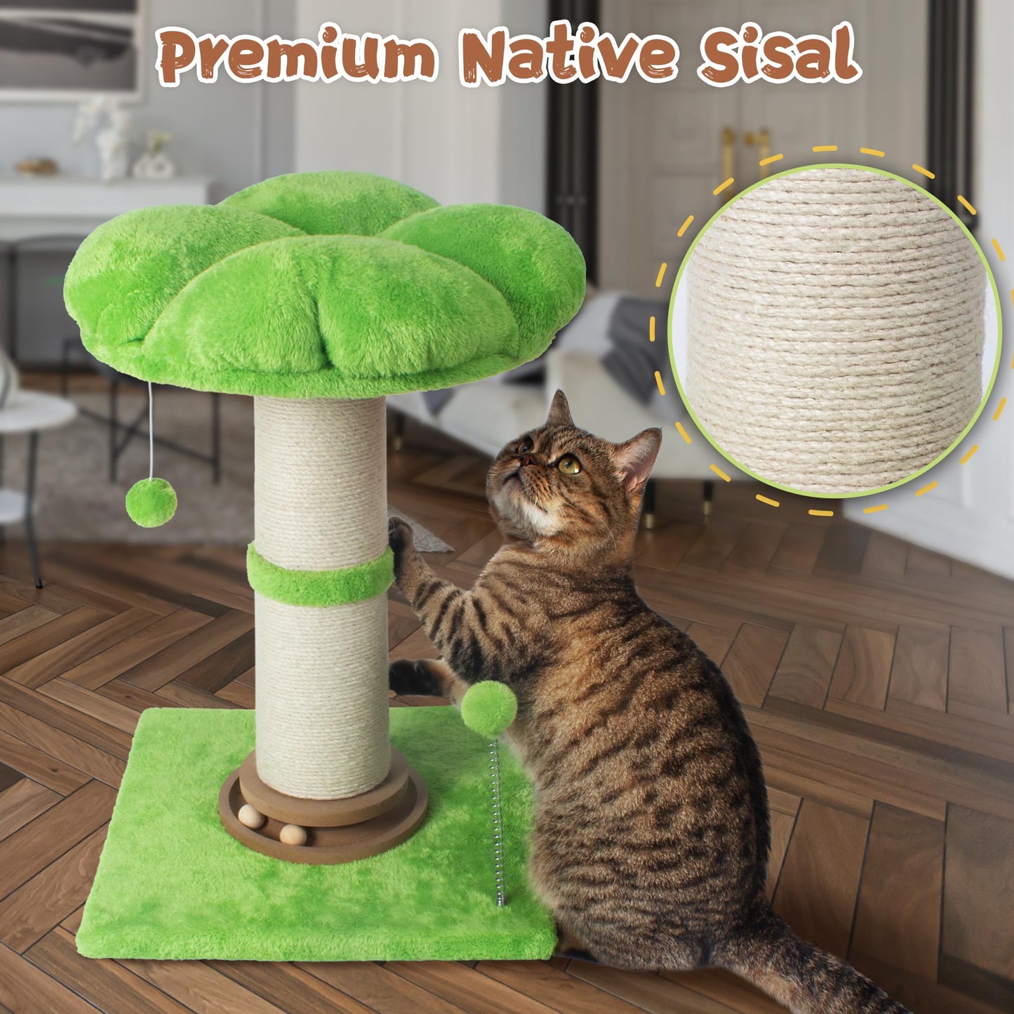 Fantasreen Scratching Post Tall Cat Scratcher for Indoor, Tree