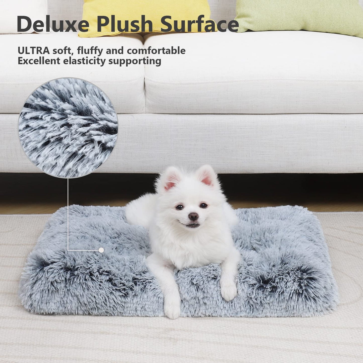 Vonabem Small Dog Bed Crate Pad Washable Puppy Bed, Soft Plush Crate