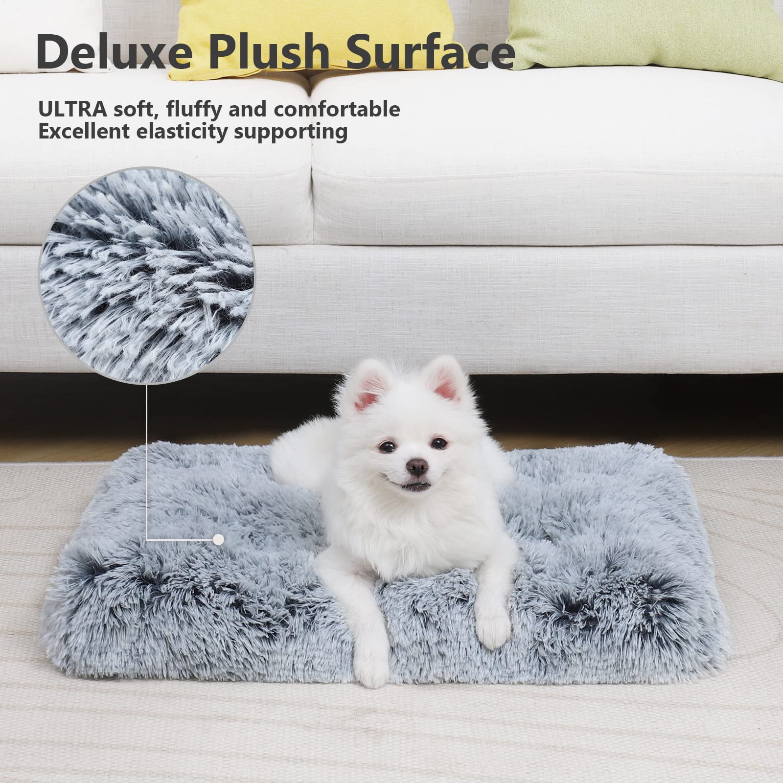 Vonabem Small Dog Bed Crate Pad Washable Puppy Bed, Soft Plush Crate