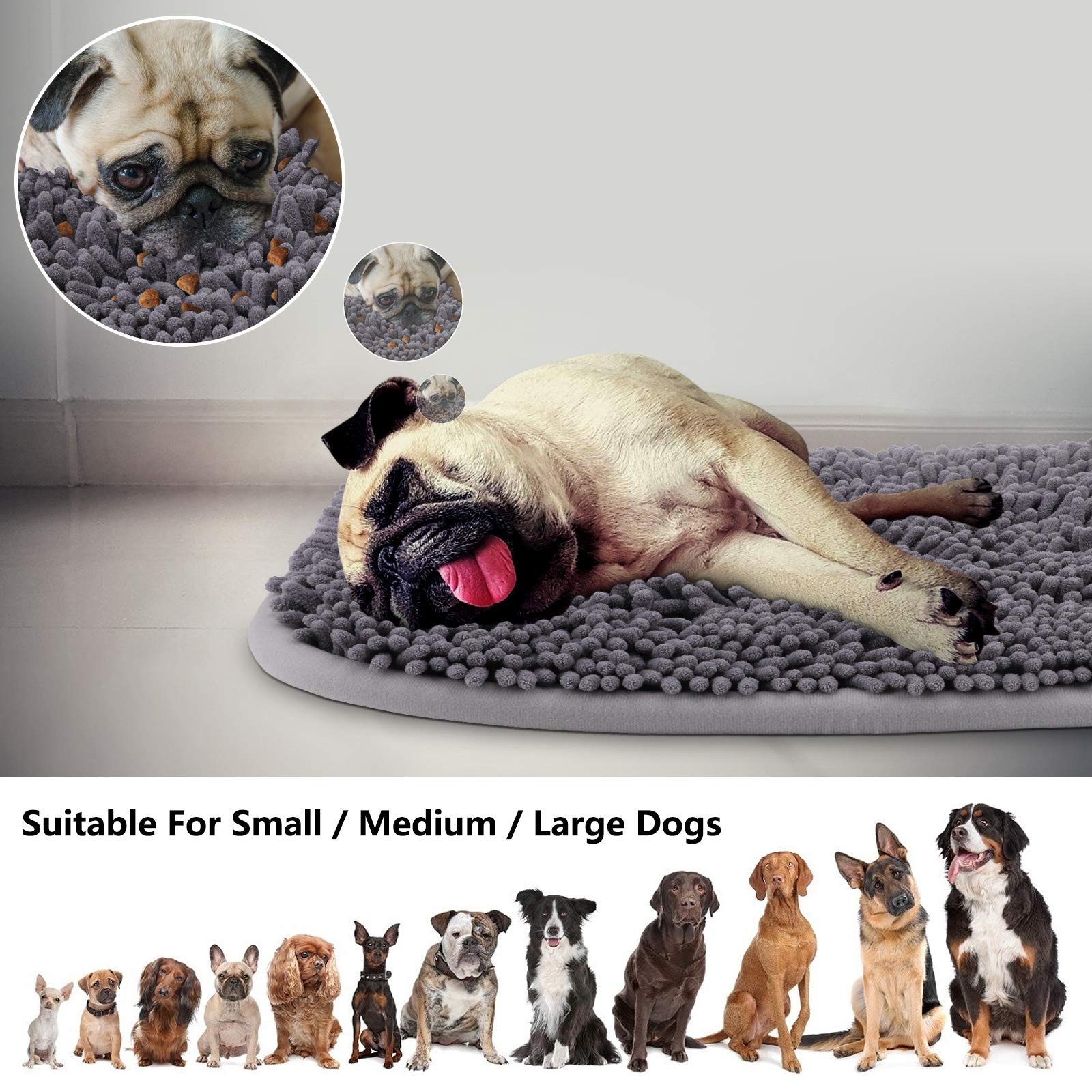 Rundik Snuffle Mat for Dogs, 17'' x 21'' Dog Sniffing Interactive Game