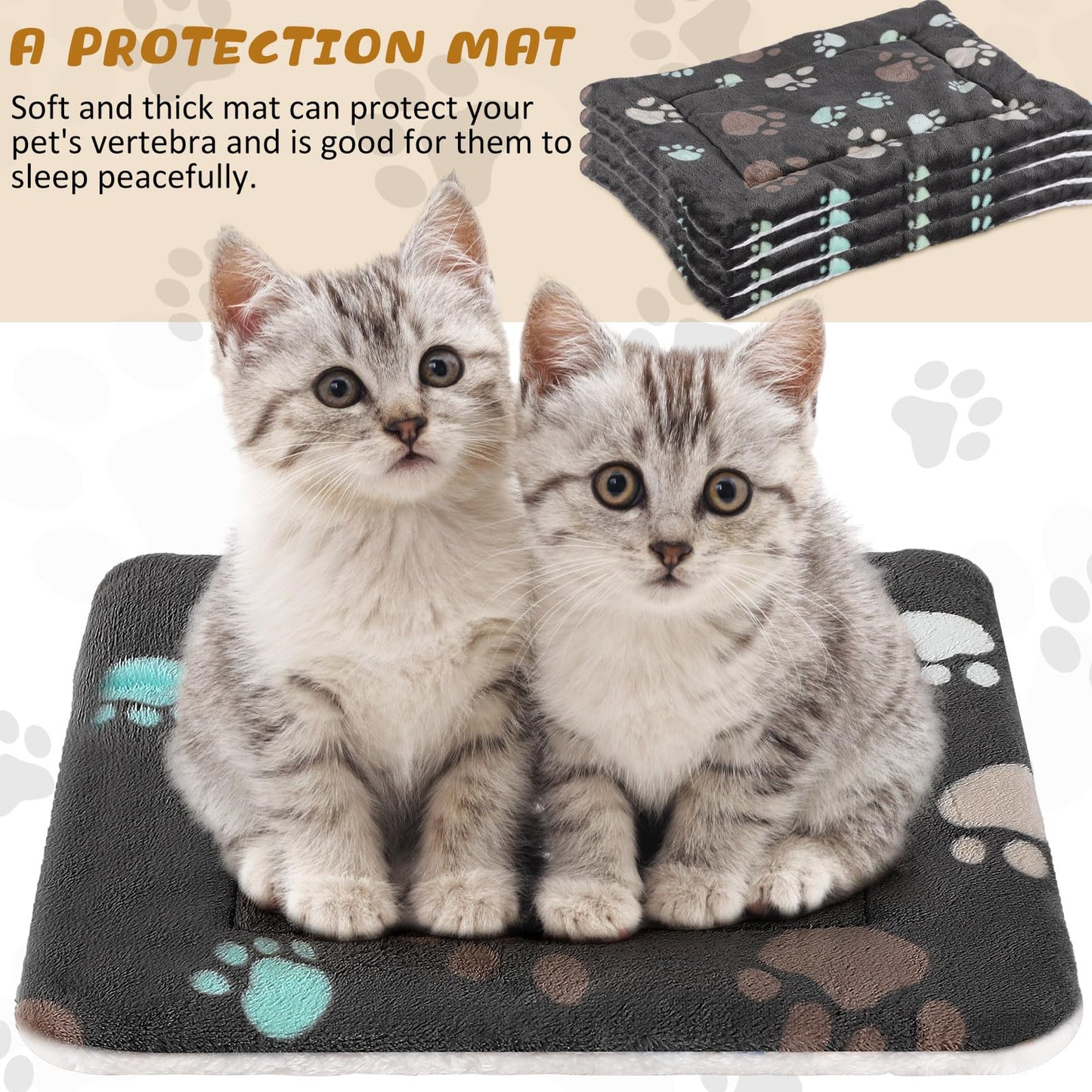 Tuanse 4 Pack Ultra Soft Dog Cat Bed Mat Small Animal Guinea Pig Crate
