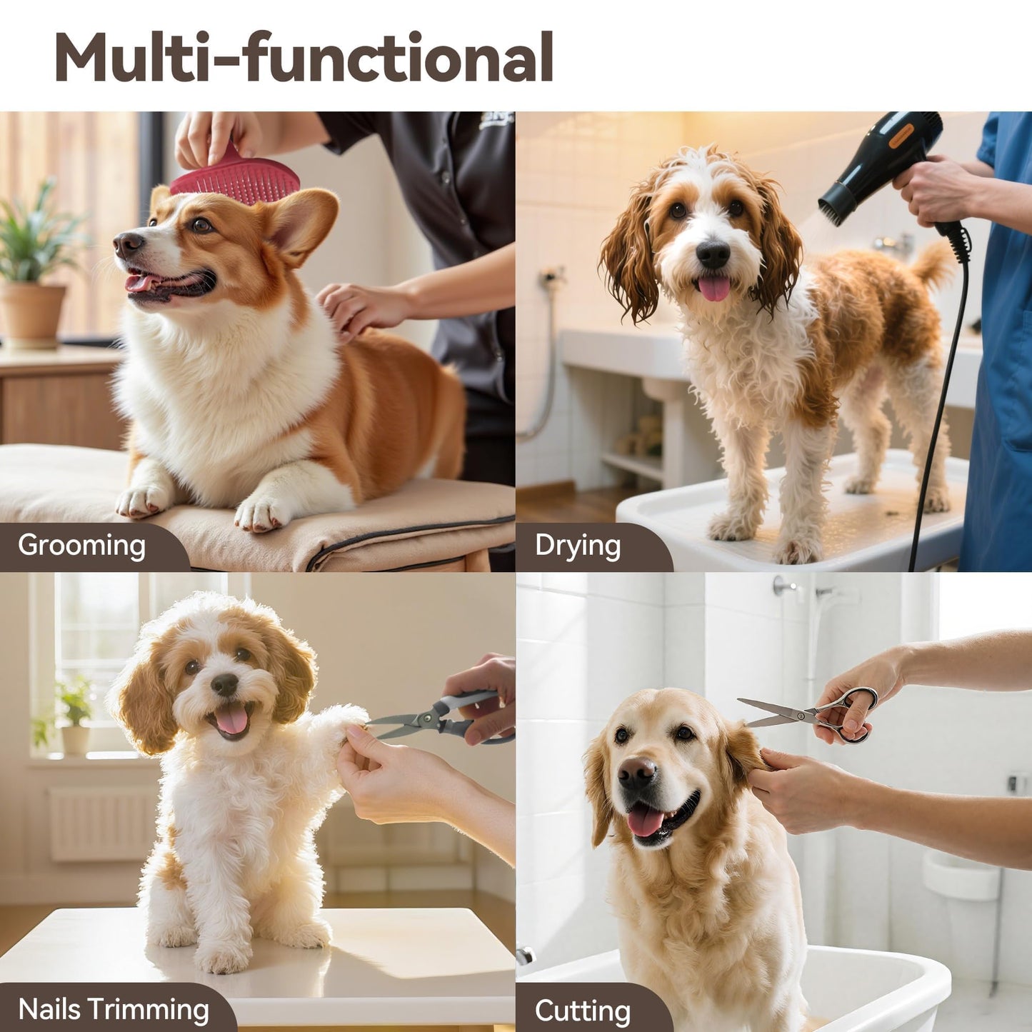 Adjustable Pet Grooming Arm for Table: 42" Height 27"-39" Width, Clamp