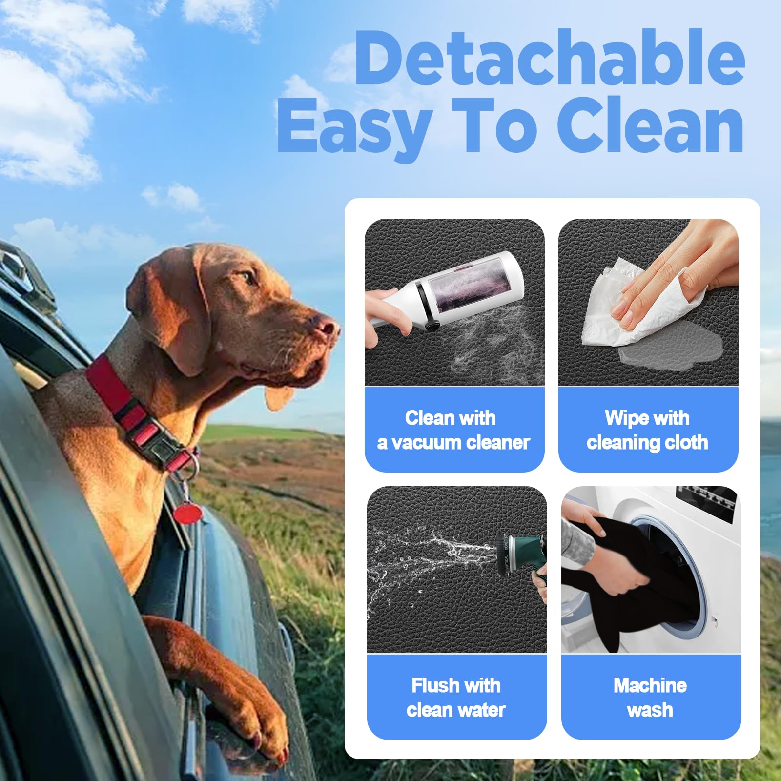 MYJAQI Back Seat Extender for Dogs, Hard Bottom Dog Car Seat Cover