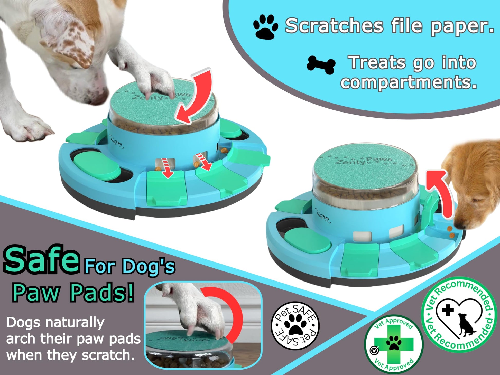 Zenly Paws Nail File Toy, Dog Scratch Pad for Nails, Dog Nail Toy