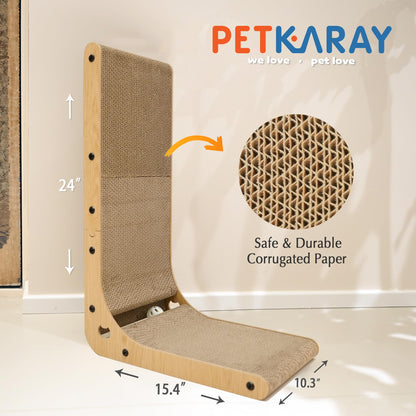 PETKARAY Cat Scratcher, Cat Scratching Board, L Shape Cat Scratch Pad