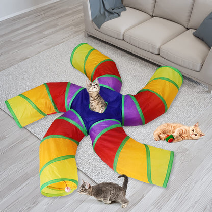 Bemodst Cat Tunnel for Indoor Cats, 2 Way/3 Way/4 Way/5 Way Cat Tunnel
