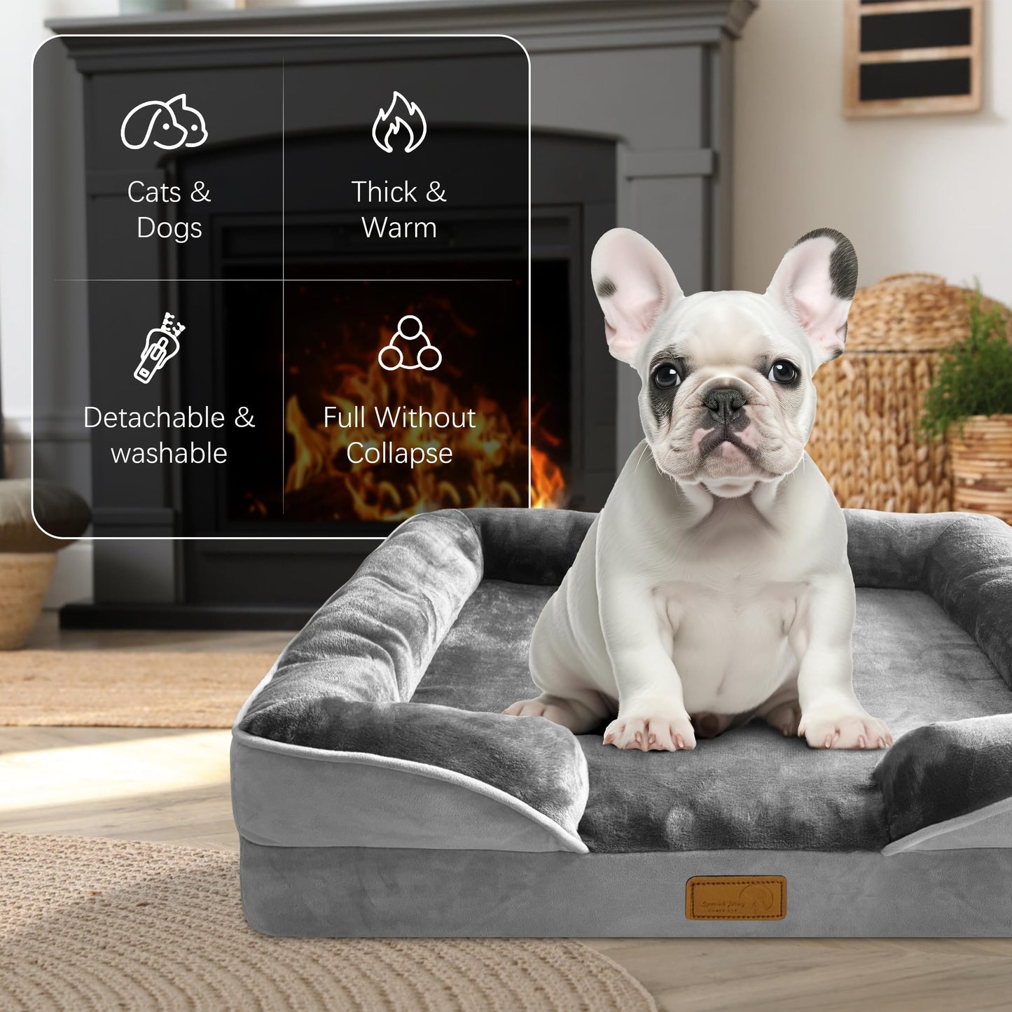 Spotted Play Orthopedic Dog Bed with Sides Dog Sofa Beds