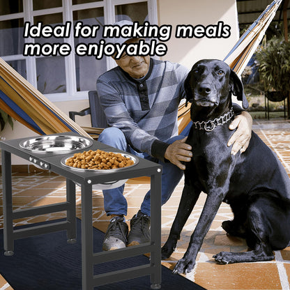 Metal Elevated Dog Bowls for Large Extral Large Breed Raised Dog Bowl