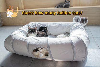 XxingSheep 4 Ways Shuttled XL Cat Tunnel Bed for Indoor Cats Bed