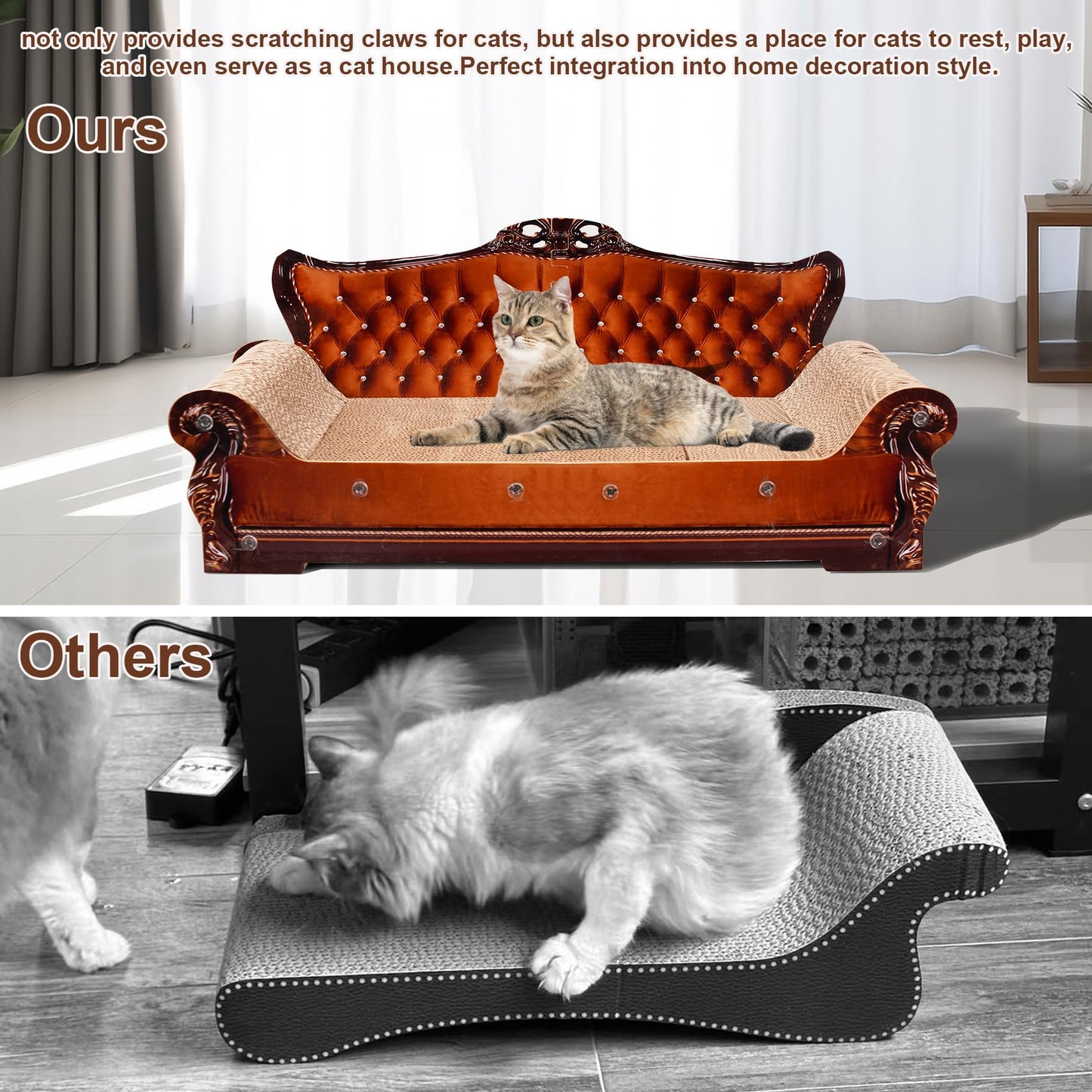 COOZMENT Sofa-Shaped Cat Scratching Couch Lounge Bed Thick Bed