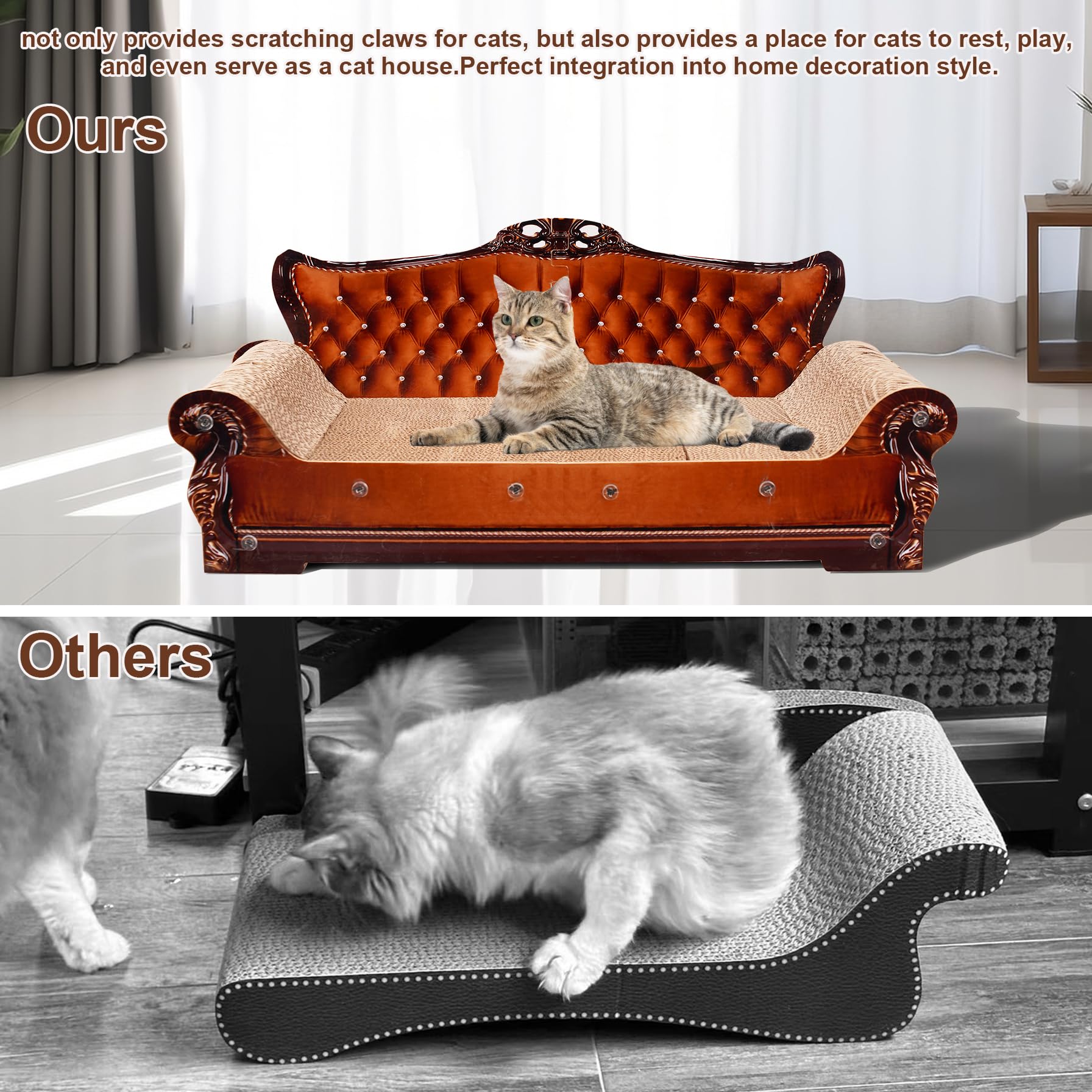 COOZMENT Sofa-Shaped Cat Scratching Couch Lounge Bed Thick Bed