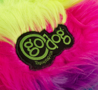 goDog Furballz Squeaky Plush Ball Dog Toy, Chew Guard Technology Plush