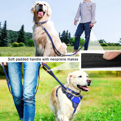 WINSEE Reflective Dog Harness, Collar Leash Set, No Pull Collar