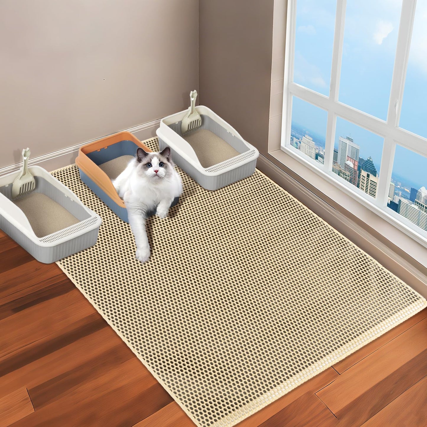 Cat Litter Box Mat-Super Large x36'' Litter Trapping Mat for Mat