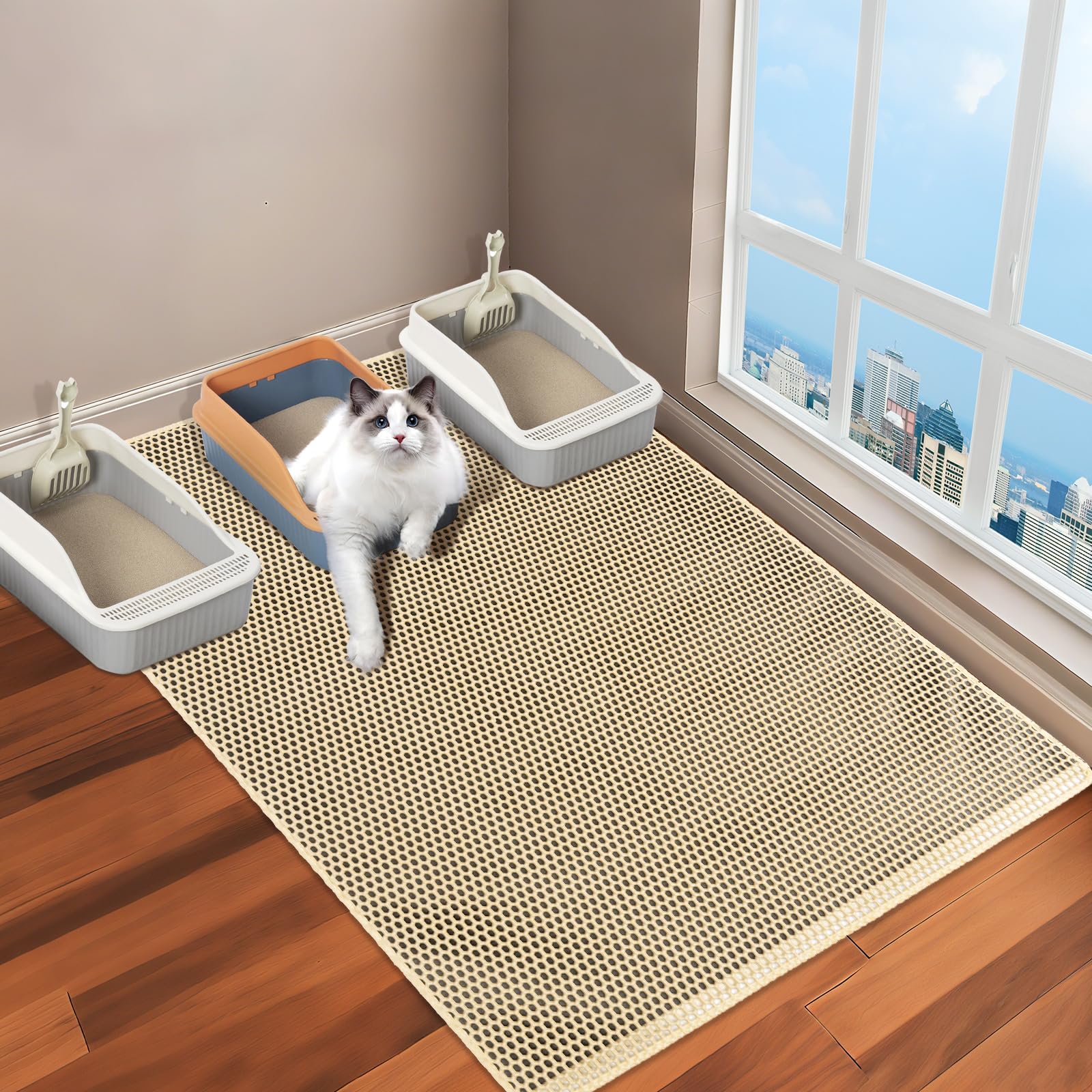 Cat Litter Box Mat-Super Large x36'' Litter Trapping Mat for Mat