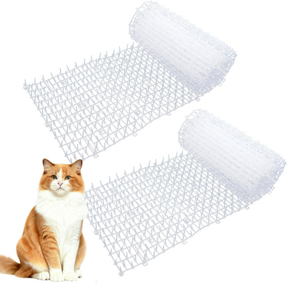 OCEANPAX 2 Pack Transparent Cat Scat Mat with Soft Spikes, Clear Mat