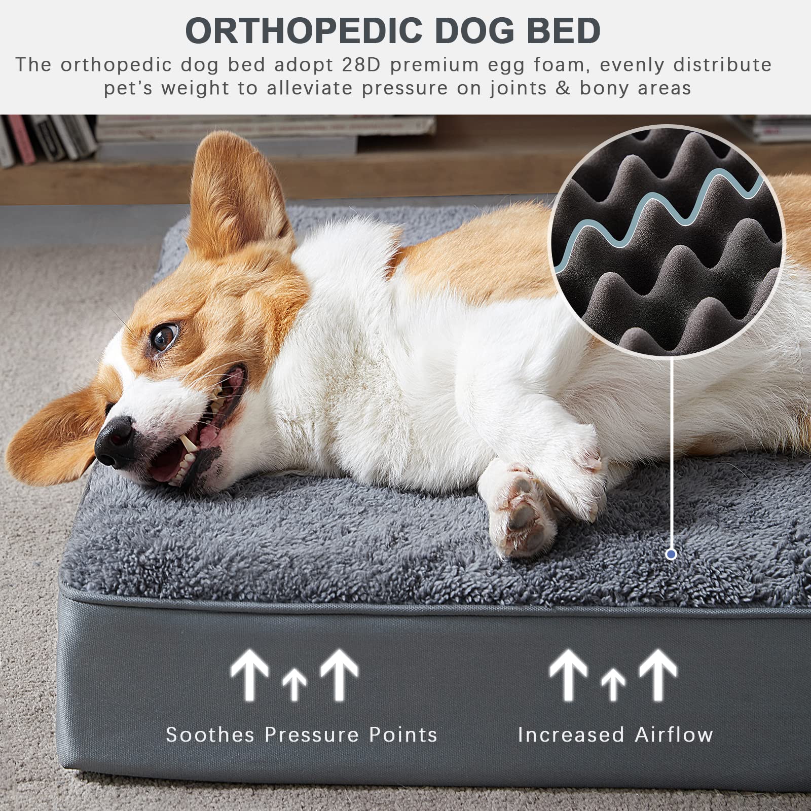 MIHIKK Waterproof Dog Beds for Small Dogs Orthopedic Dog Beds