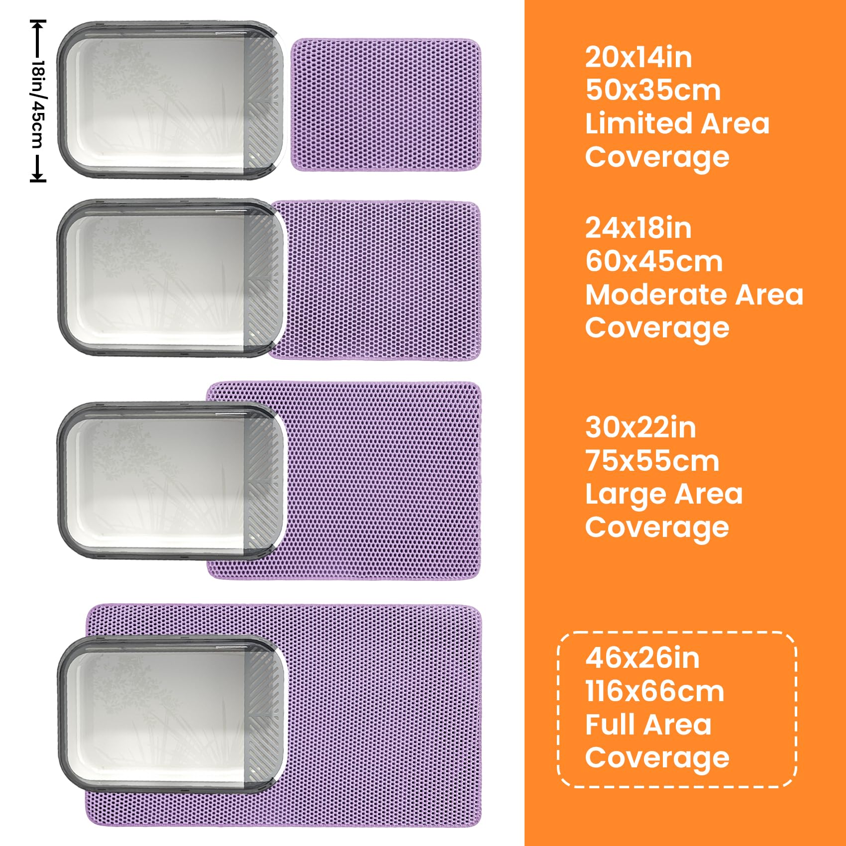 Petinstinct Jumbo Cat Litter Mat, Double Layer Honeycomb Litter
