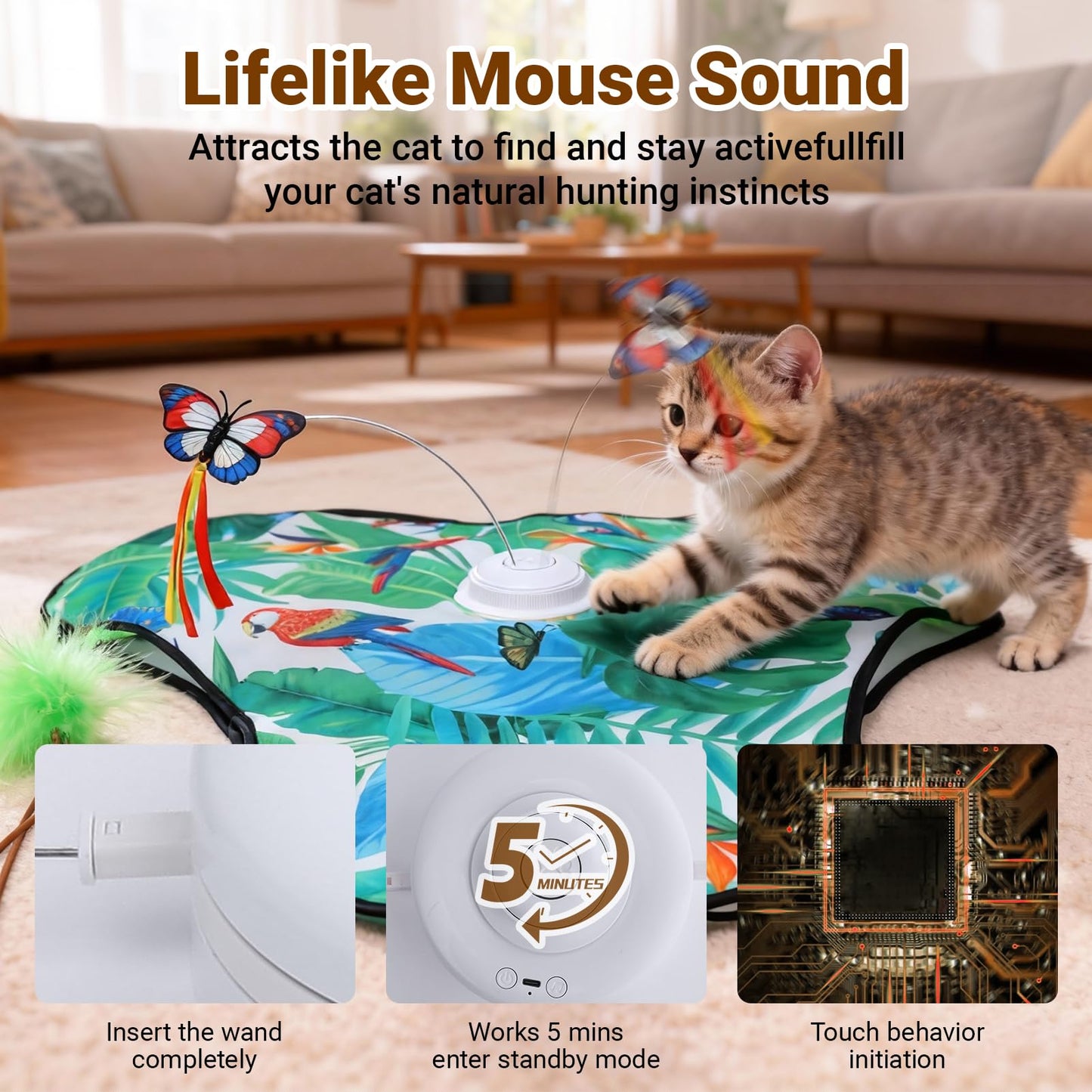 SDWUBQ Interactive Cat Toys Rechargeable,Moving Concealed Toys