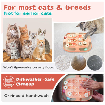 KADTC Cat Puzzle Feeder Toy, Large Size, 2 Ways to Play, 2 Balls