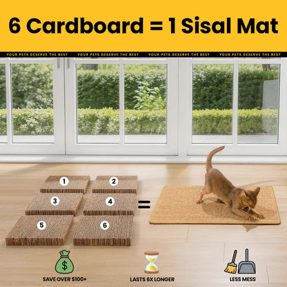 Cat Scratcher Mat,Sisal Cat Scratch Pad with Hook&Loop Tape,Wall Pad
