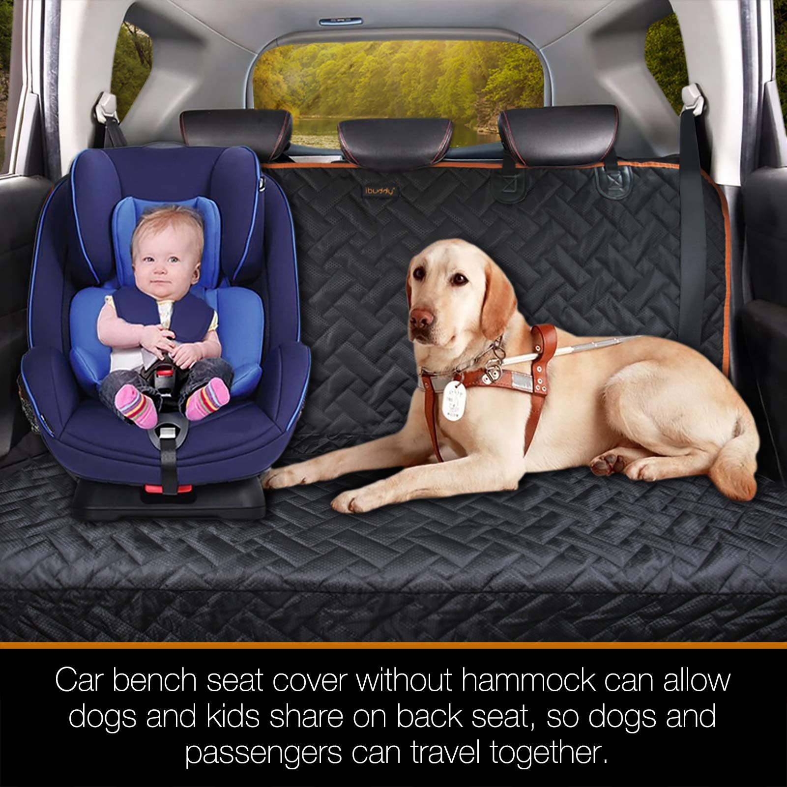 iBuddy Bench Dog Seat Cover, Oxford Cloth Vehicle Seat Cover