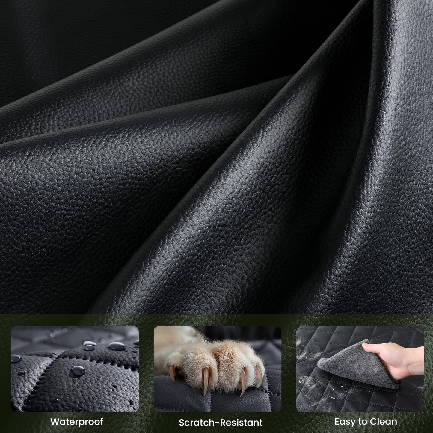 Back Seat Extender for Dogs 57 * Waterproof Leather Fabric Dog Seat