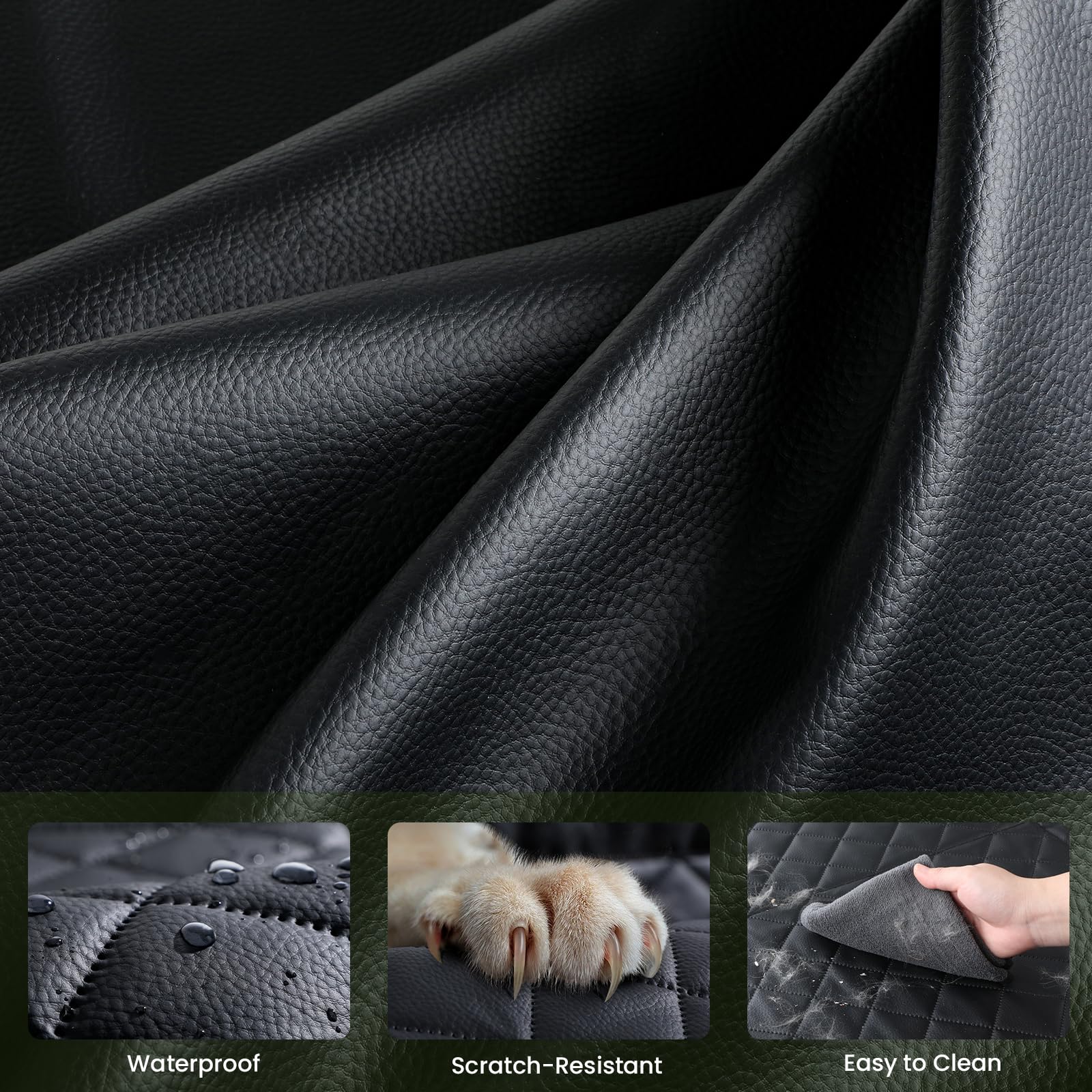 Back Seat Extender for Dogs 57 * Waterproof Leather Fabric Dog Seat