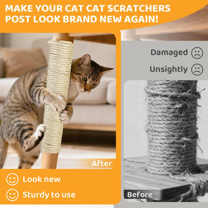 Natural Sisal Rope for Cat Scratcher Tree Thick 5-mm 1/ by Cat Tower