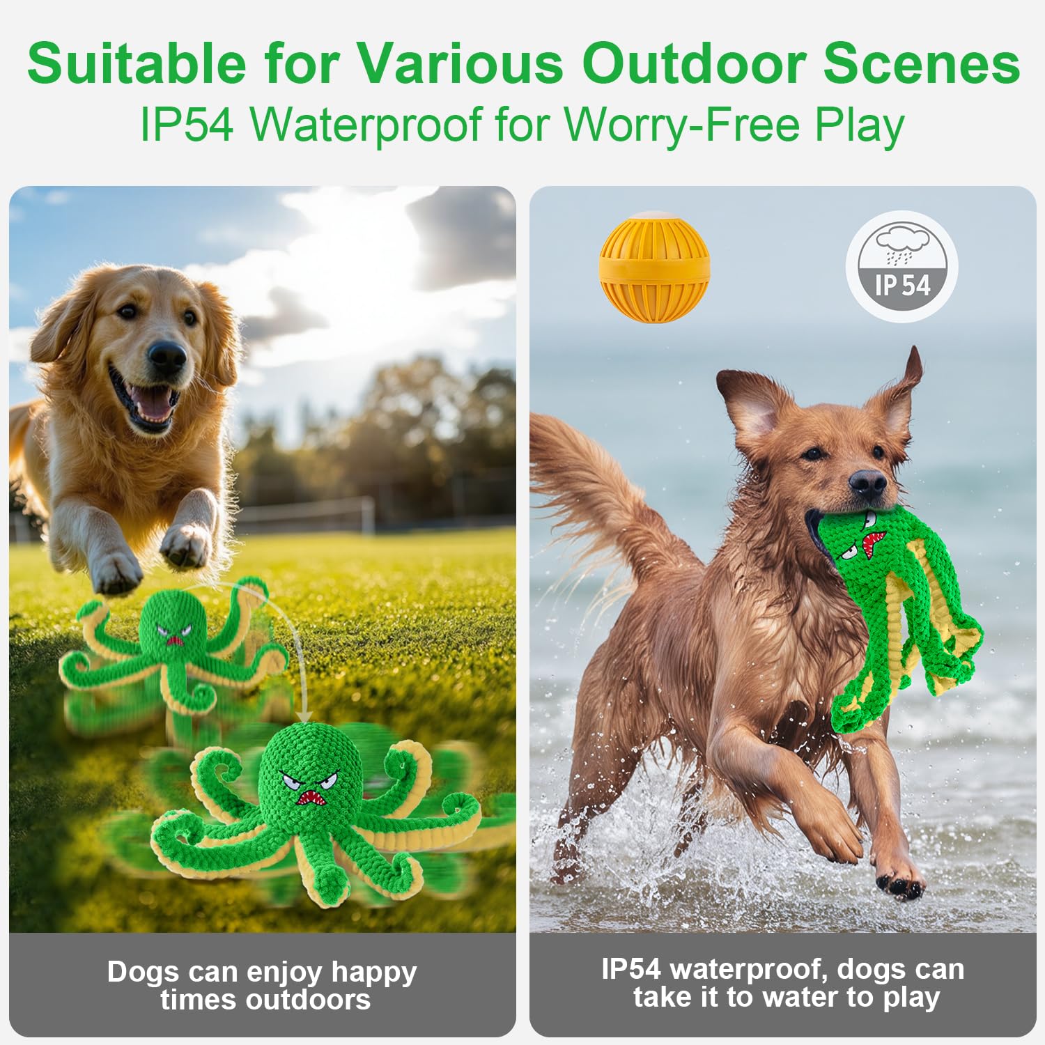 Qraxond Interactive Dog Toys Octopus,Durable Automatic Jumping Dog Toy