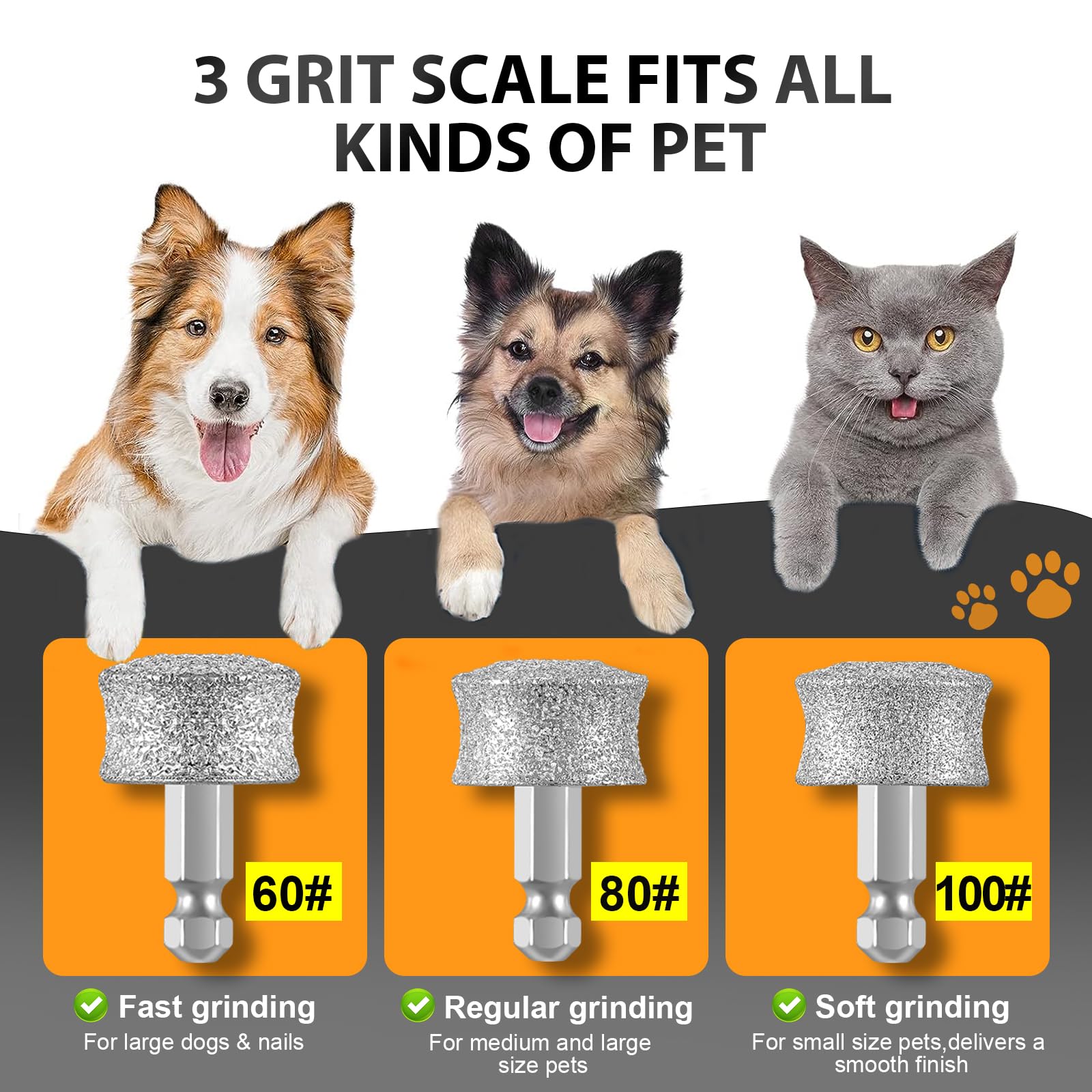 IREDOON Dog Nail Grinder Replacement Head-Integrated Grinding Grinder