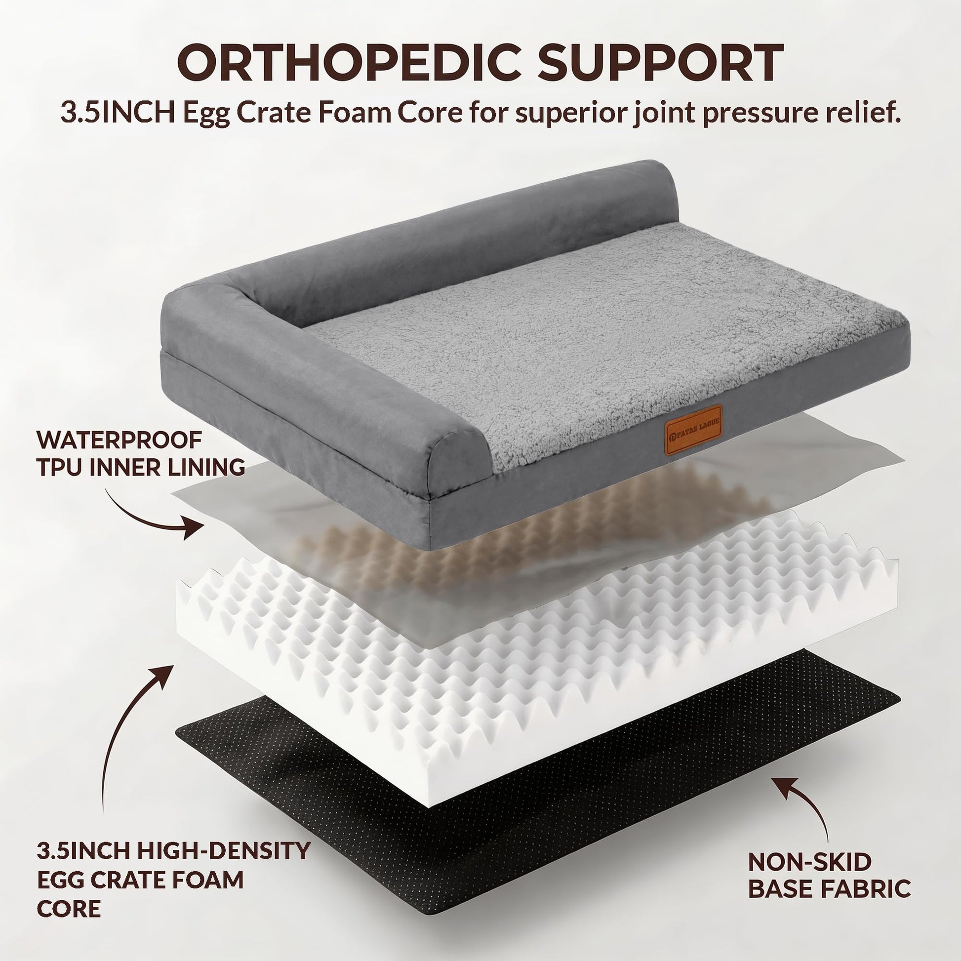 Patas Lague Orthopedic XL Dog Bed Large Sized Dog X28'', Bed