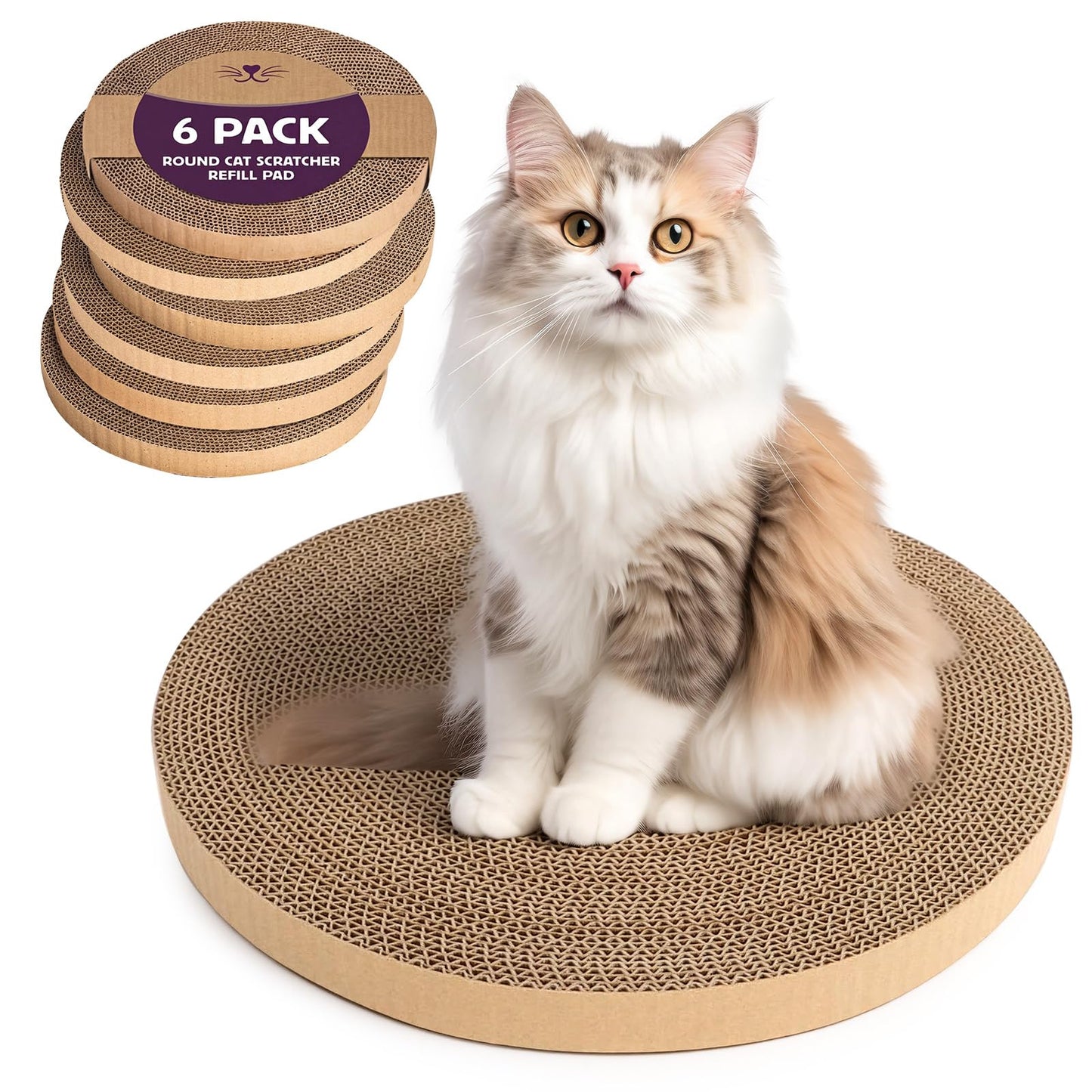 6pcs Cat Scratch Pad, Cat Scratcher Cardboard Cat Scratching Pads