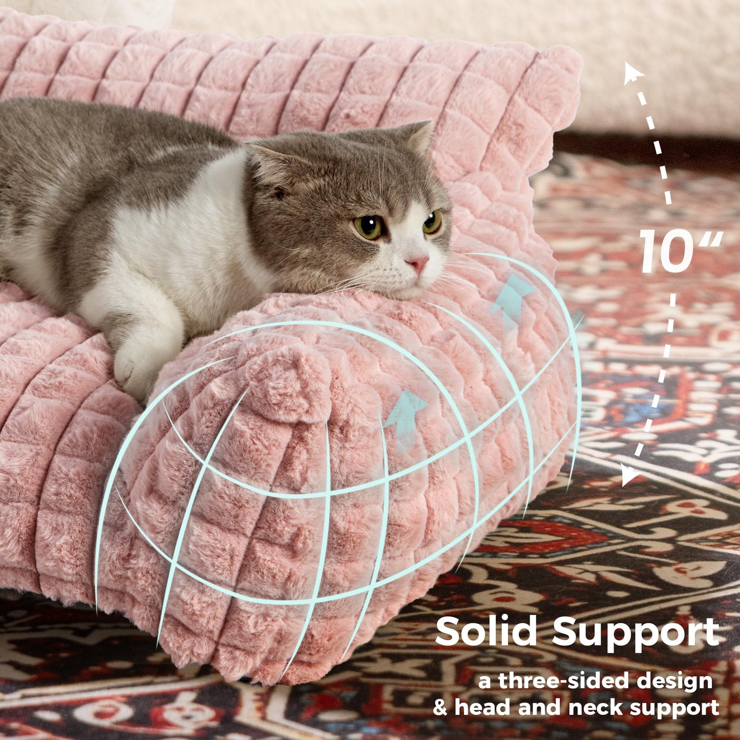 blunique Cat Bed for Indoor Cats Cute Cat Couch Beds, Fluffy Pet Couch