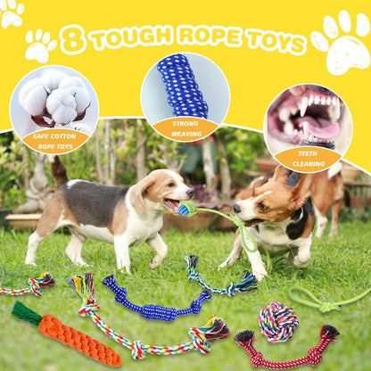 MRSOHRET 18 Pack Dog Toys Puppy Teething Toys, Puppy Essentials Chew